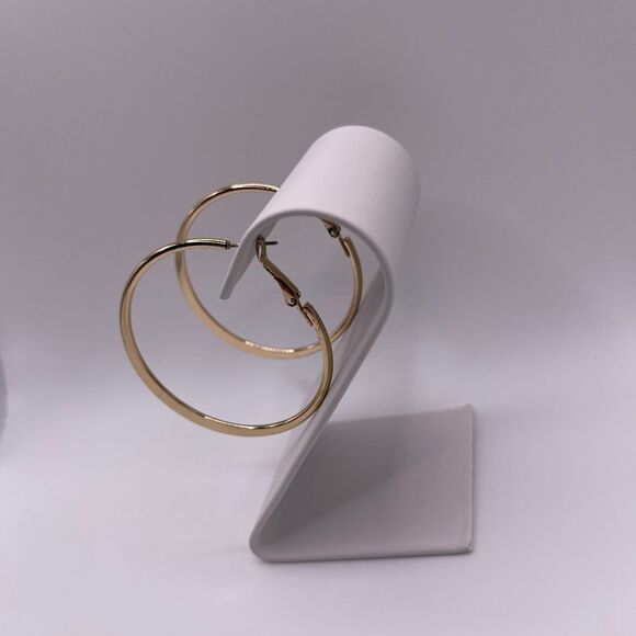 Saks Fifth Avenue Women's Gold Tone Sleek Hoop Earrings - Picture 8 of 11